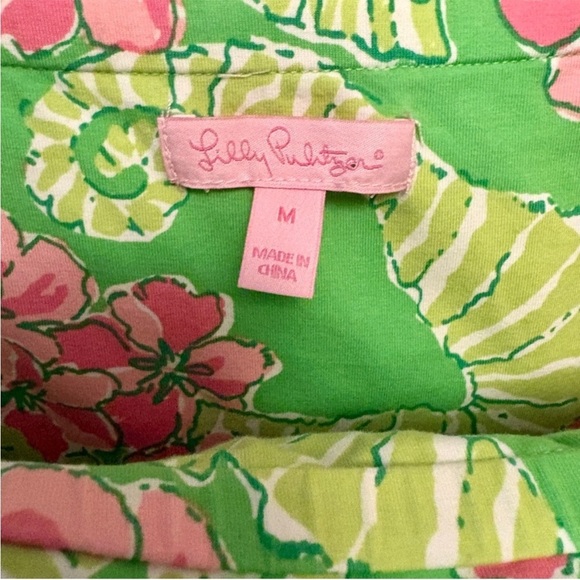 Vintage Lilly Pulitzer Petula Limeade Floater Coral Me Crazy Strapless Dress M - Picture 6 of 13